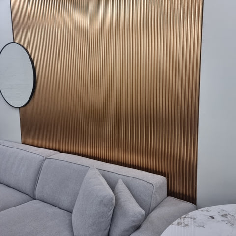 Metallic Gold Fluted WPC Wall Panels