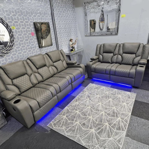 Grey Orlando Recliner Sofa 