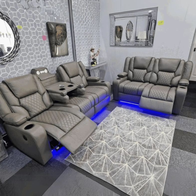Grey Orlando Recliner 3 and 2 seater