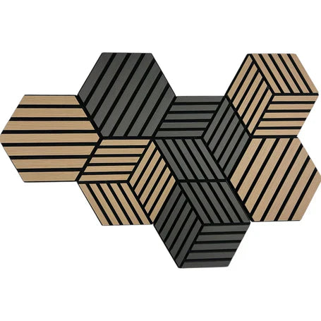Lightweight dark grey PVC wall panels with decorative hanging design for modern home and office interiors