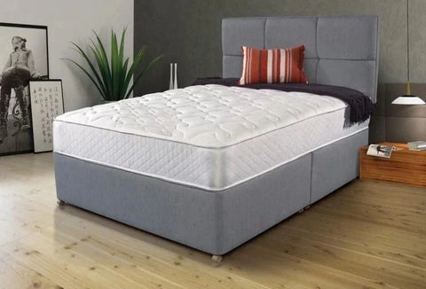 Lima Grey Fabric Divan Bed with Storage Option