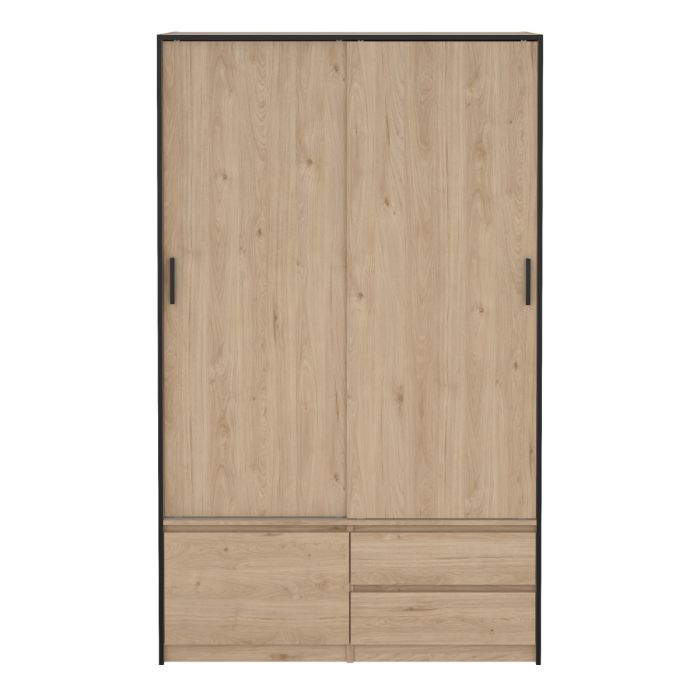 2 Sliding Doors 1 Small Door and 2 Drawers in Oak