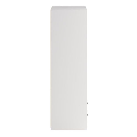 Side View of Line White Wardrobe with 3 Doors 6 Drawers