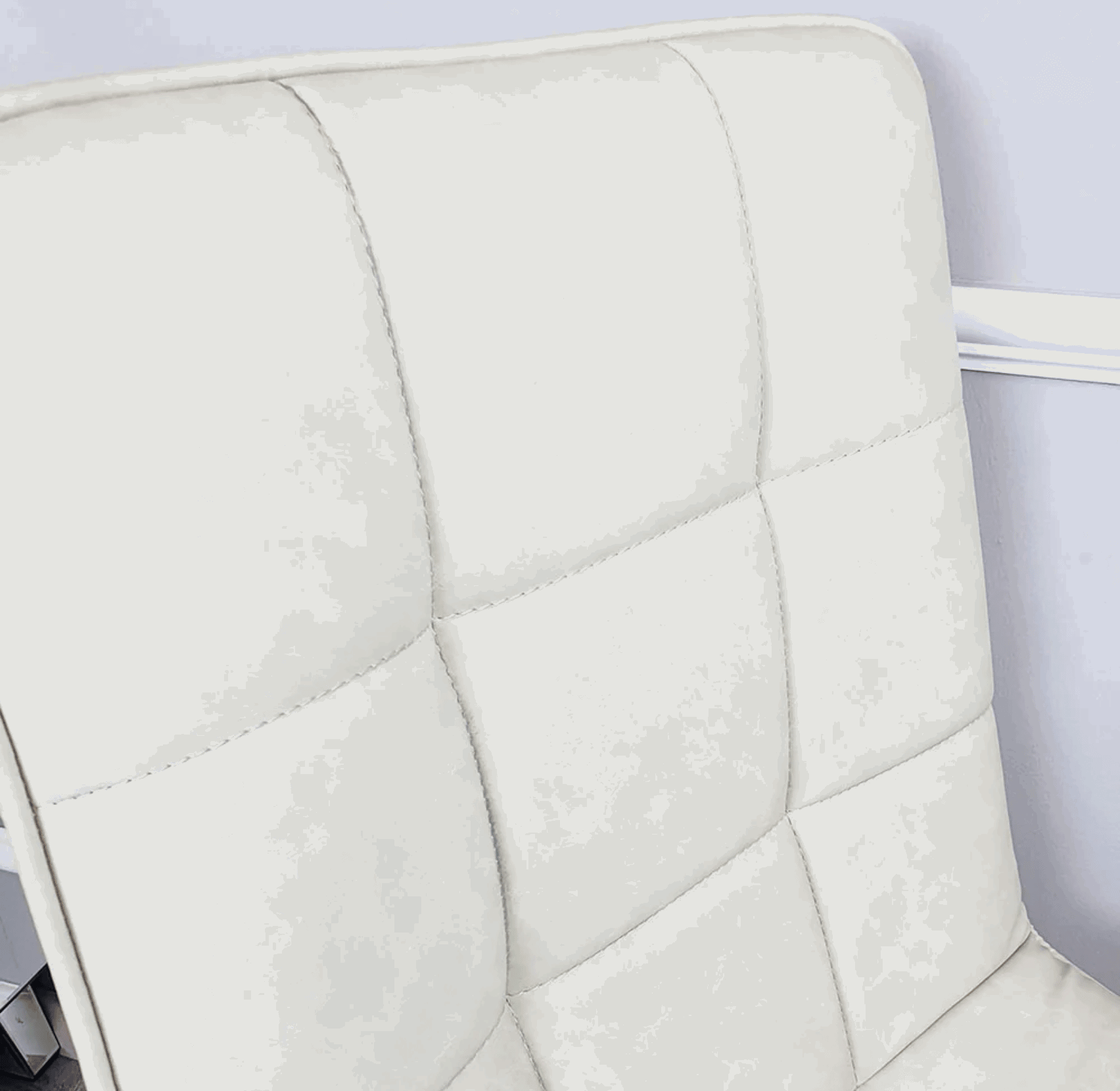 Pair of Tara Cream Faux Leather Dining Chair Solid Furniture Uk