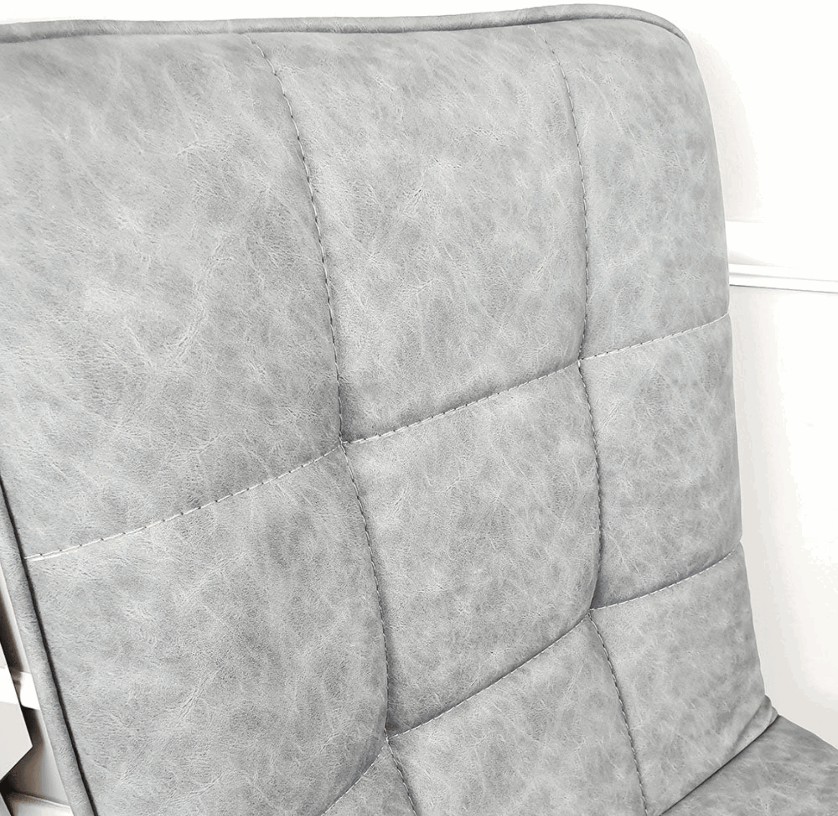 Pair of Tara Dark Grey Faux Leather Dining Chair Solid Furniture UK