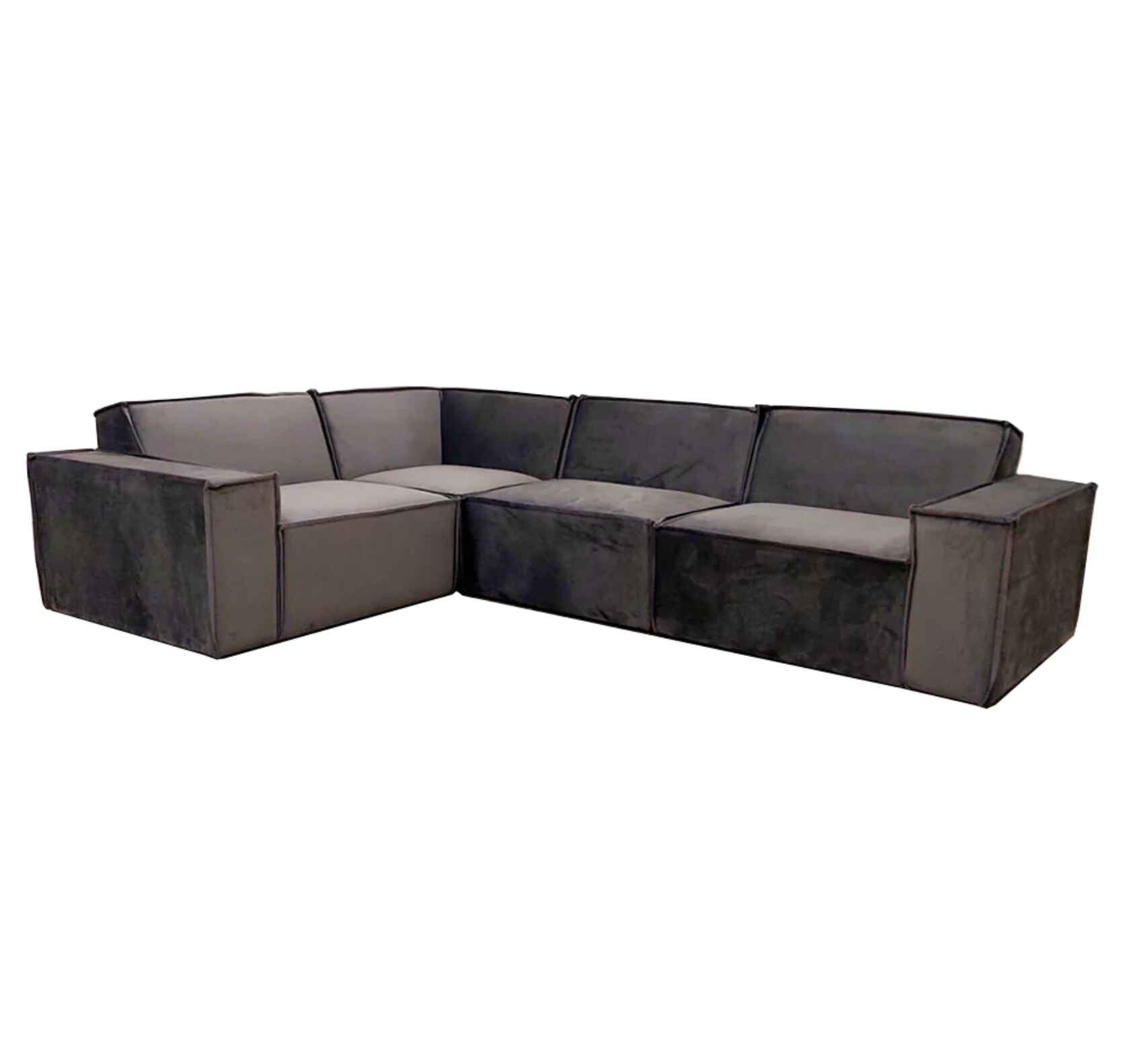 Midland Velvet 4 Seater Corner Couch SOLID FURNITURE