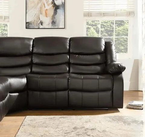 Roma Brown Leather Recliner Corner Sofa