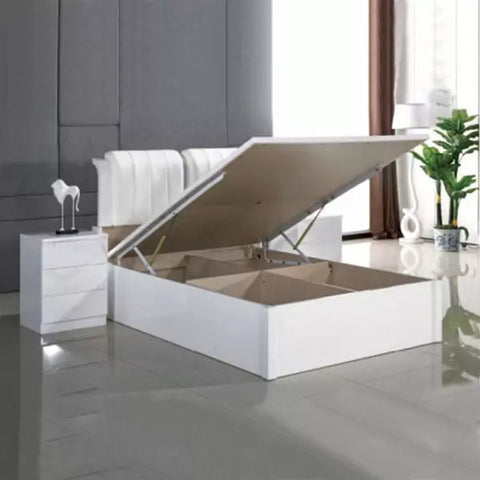 High Gloss Rugby Bed With Leather Poshish
