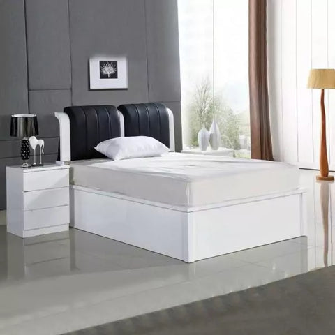 High Gloss Rugby Bed With Leather Poshish