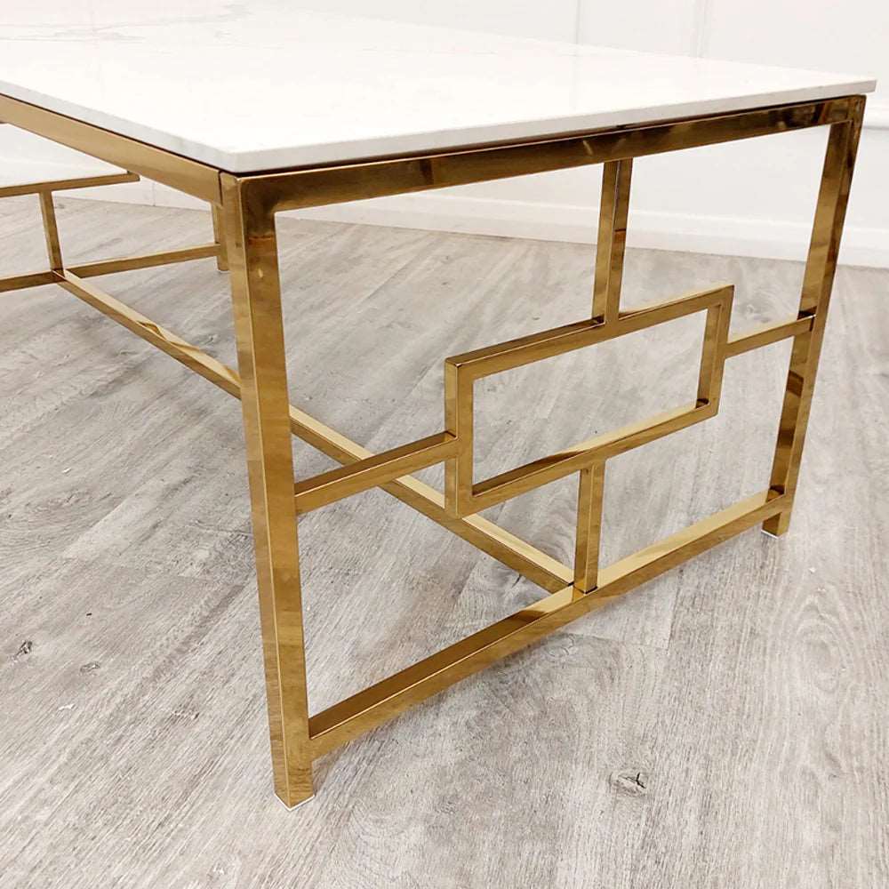 Gold Frame SOLID FURNITURE UK GEO GOLD COFFEE TABLE