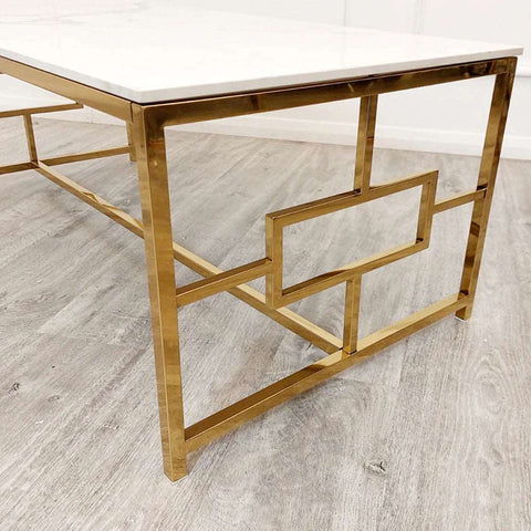 Gold Frame SOLID FURNITURE UK GEO GOLD COFFEE TABLE
