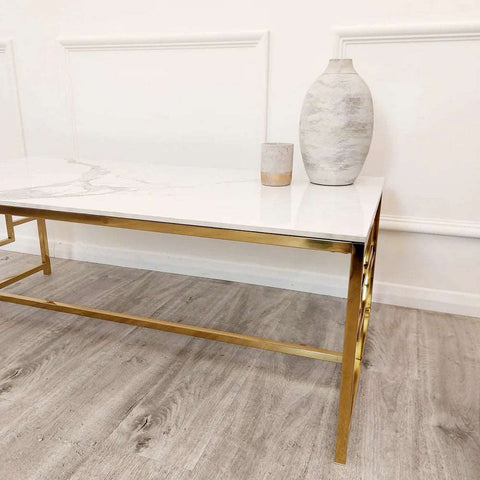SOLID FURNITURE UK GEO GOLD COFFEE TABLE