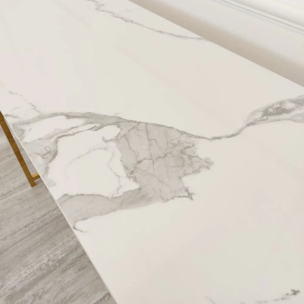 STONE TOP GEO GOLD CONSOLE TABLE SOLID FURNITURE UK