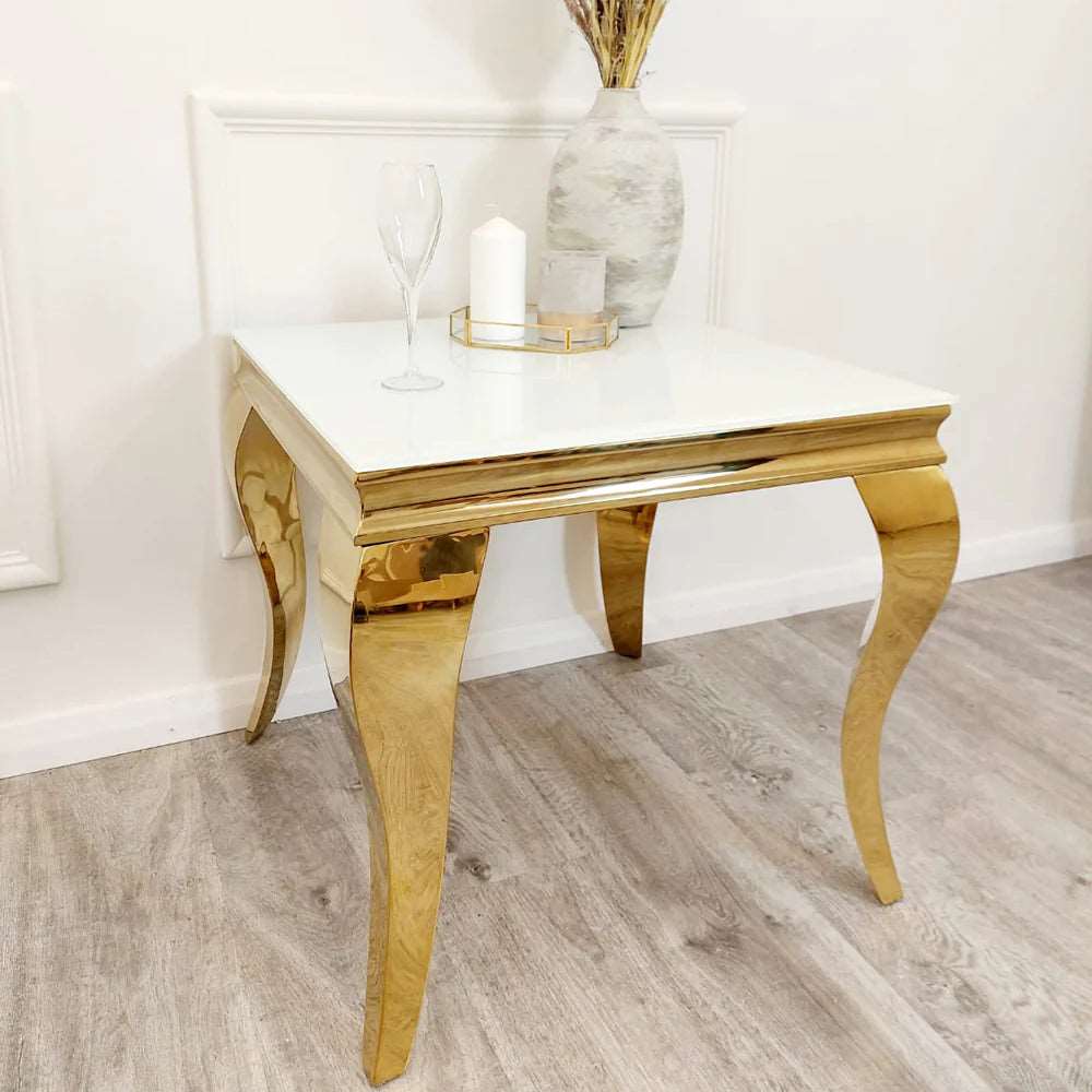 Louis White Gold Side Table