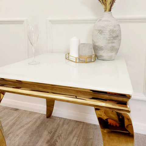 Louis White Gold Side Table