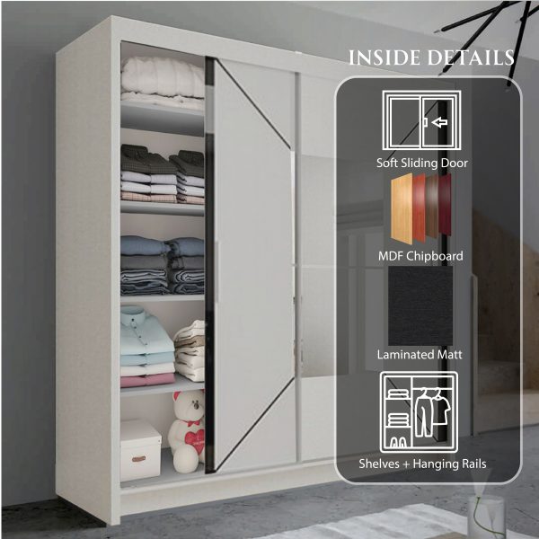 NICOLE WHITE WARDROBE SOLID FURNITURE LTD