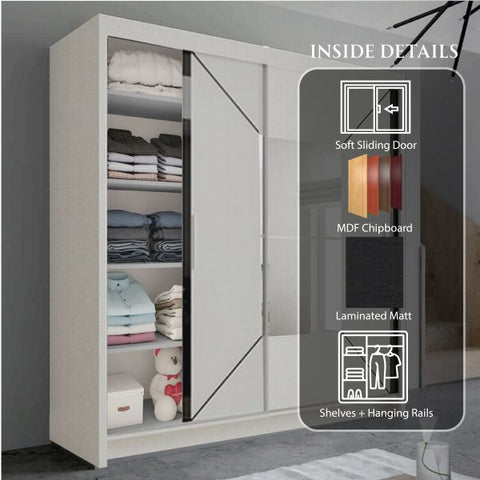 NICOLE WHITE WARDROBE SOLID FURNITURE LTD