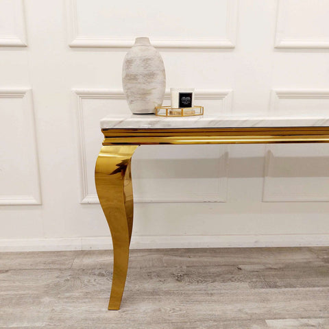 LOUIS GOLD MARBLE CONSOLE TABLE