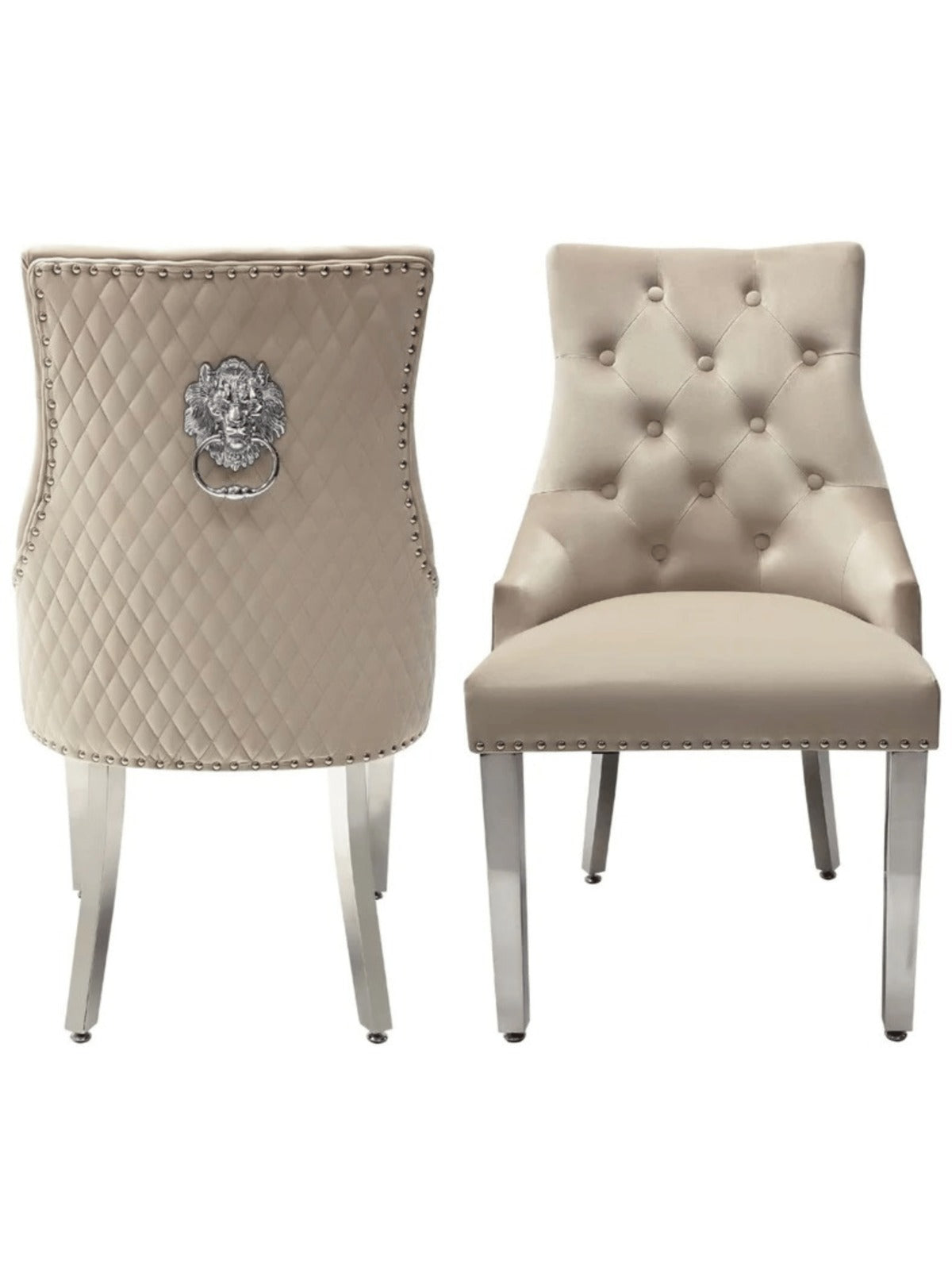 Pair of Bentley Cream Velvet Chairs SOLID FURNITURE LTD