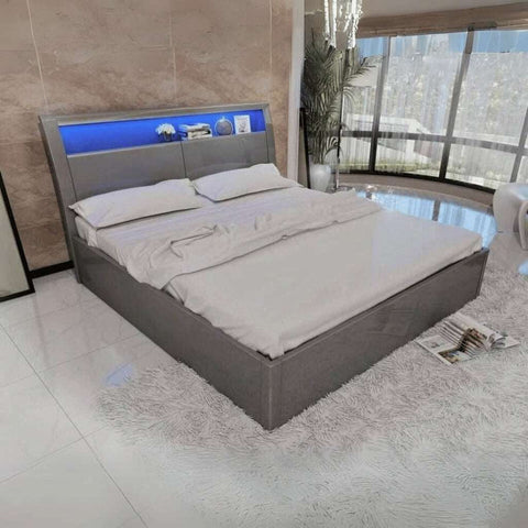 High Gloss Rugby Bed With Led Light