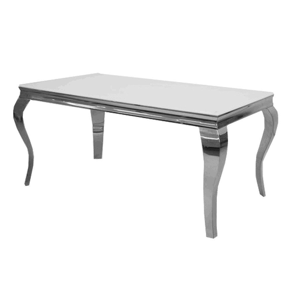 Louis Chrome Marble Dining Table Only