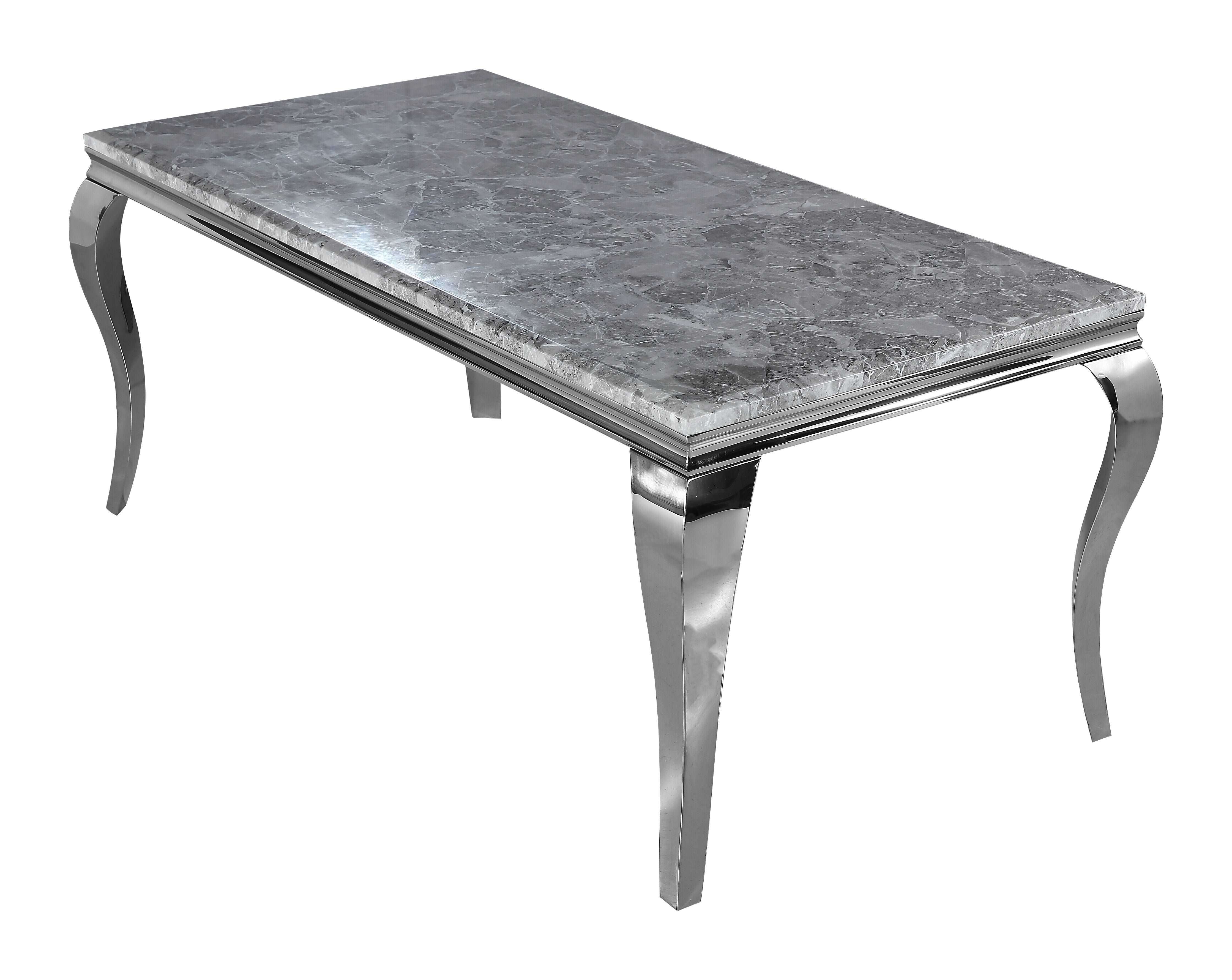 Louis Chrome Marble Dining Table Only