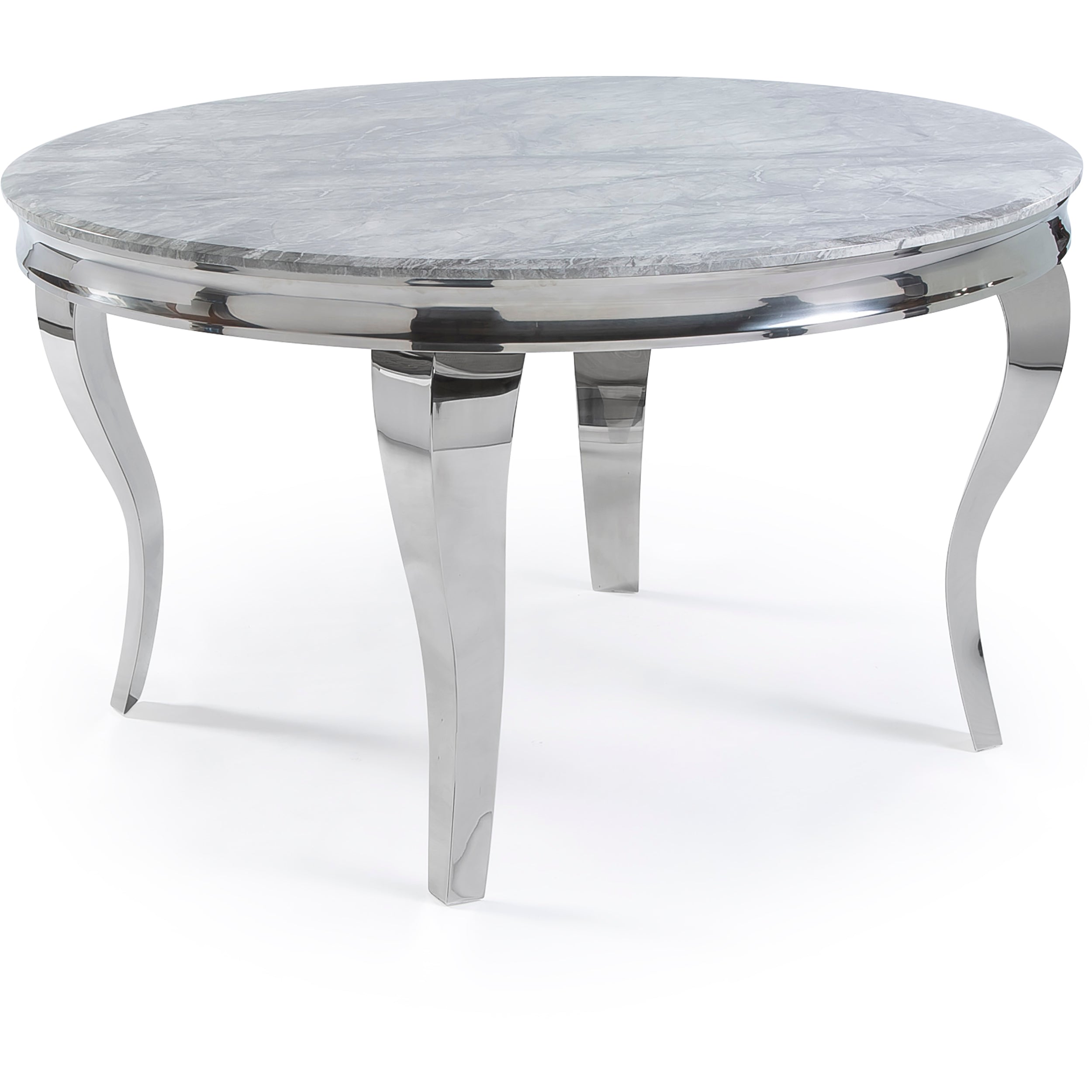 Louis Chrome Marble Dining Table Only SOLID FURNITURE LTD