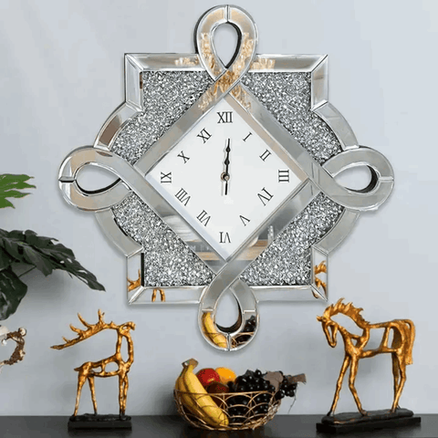 Glory Crushed Diamond Wall Clock Solid Furniture UK