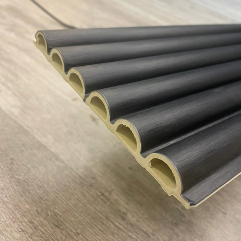 Black Fluted WPC Wall Panels