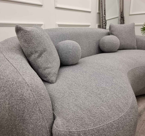 The Wave Boucle Sofa - Grey SOLID FURNITURE LTD