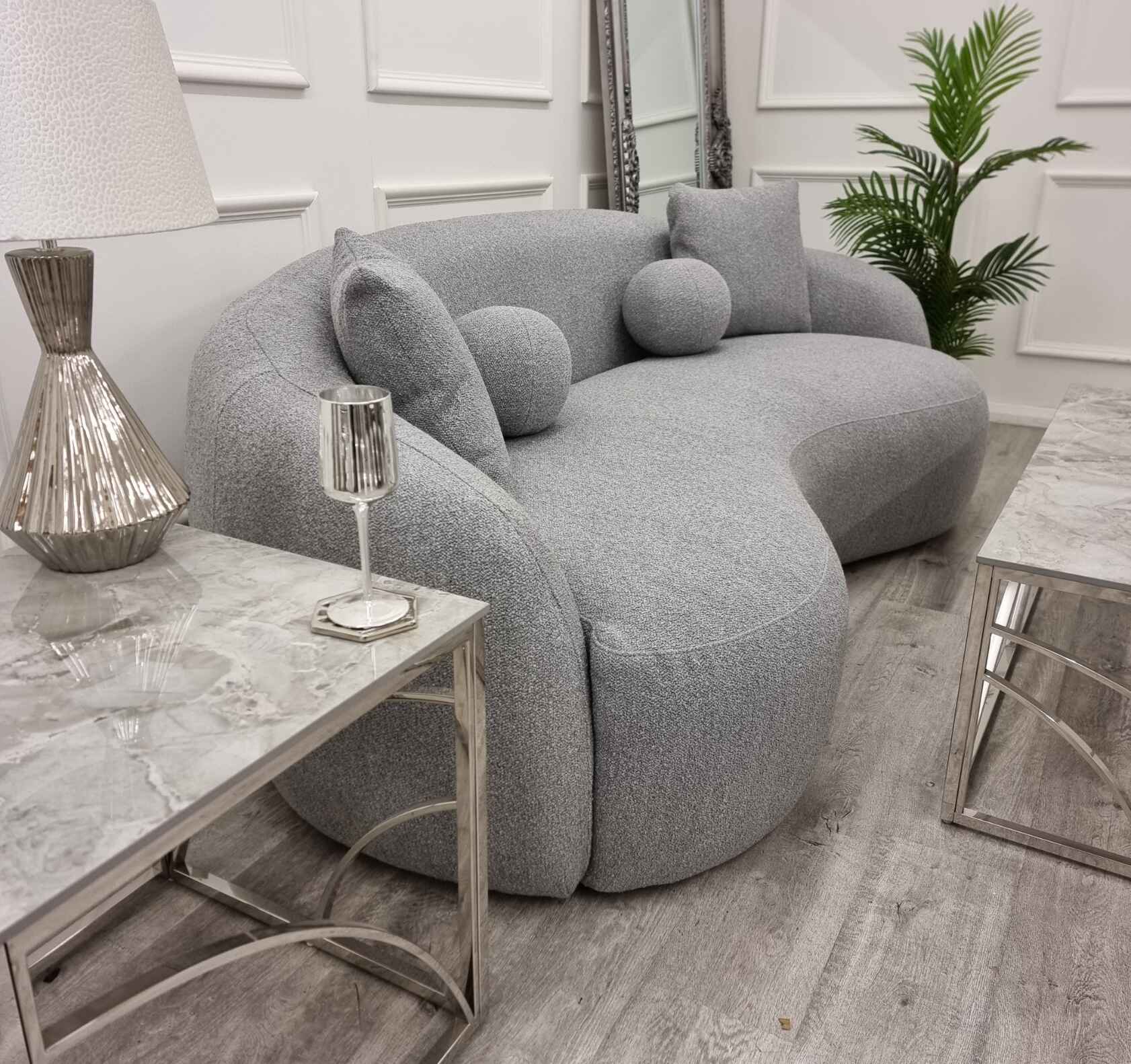 The Wave Boucle Sofa - Grey SOLID FURNITURE LTD
