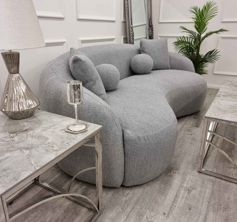 The Wave Boucle Sofa - Grey SOLID FURNITURE LTD