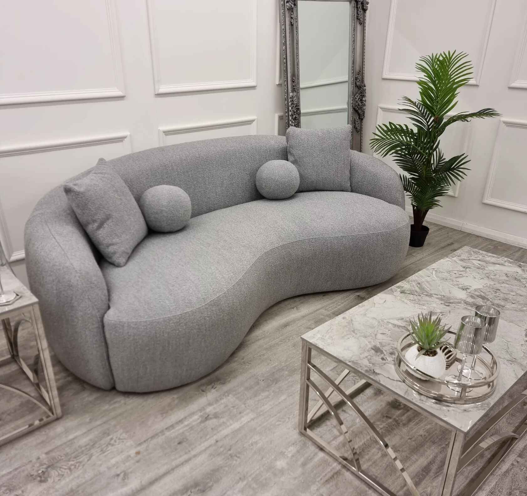 The Wave Boucle Sofa - Grey SOLID FURNITURE LTD