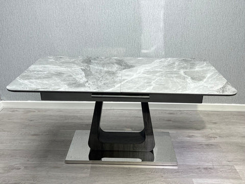 Zermatt Dining Table extended to 200cm with 6 matching chairs in a modern UK dining room