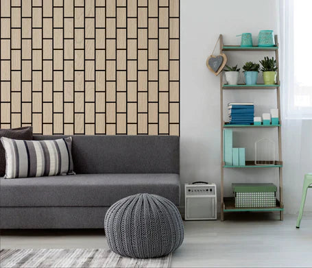 Natural oak acoustic brick wall panel 60×240 cm UK

