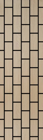 Oak acoustic feature wall panel with brick texture

