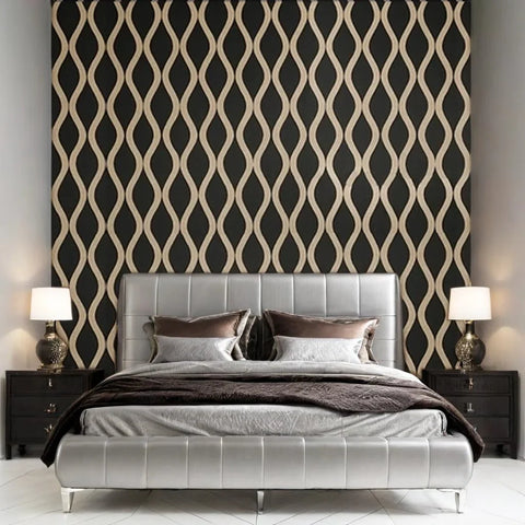 Dark oak acoustic waved wall panel 240x60 cm UK

