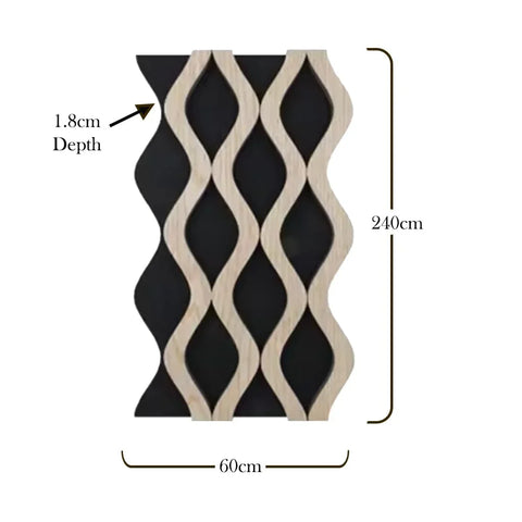 Modern waved pattern acoustic HDF wall panel

