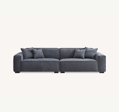 Aluxo Dakota 4 seater with Chaise in Charcoal Boucle - SOLID FURNITURE LTD