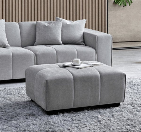 Aluxo Leonard Left Hand Corner Group in Cloudy Grey Boucle - SOLID FURNITURE LTD