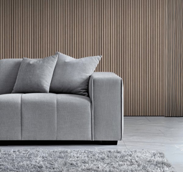 Aluxo Leonard Left Hand Corner Group in Cloudy Grey Boucle - SOLID FURNITURE LTD