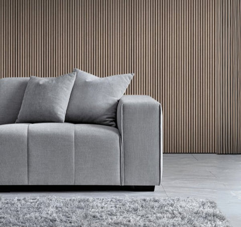 Aluxo Leonard Left Hand Corner Group in Cloudy Grey Boucle - SOLID FURNITURE LTD