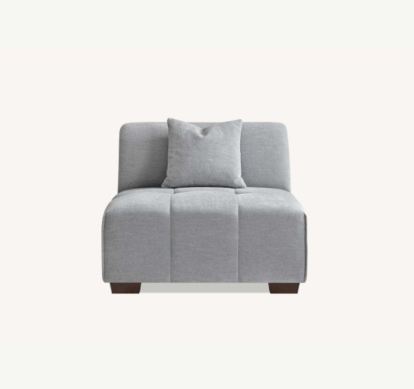 Aluxo Leonard Left Hand Corner Group in Cloudy Grey Boucle - SOLID FURNITURE LTD