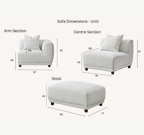 Aluxo Lottie Modular Corner Group in Polar Boucle - SOLID FURNITURE LTD