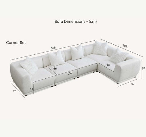 Aluxo Lottie Modular Corner Group in Polar Boucle - SOLID FURNITURE LTD