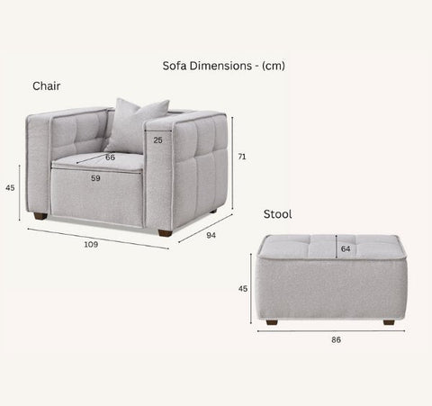 Aluxo Murray Sofa Range in Putty Boucle Fabric - SOLID FURNITURE LTD