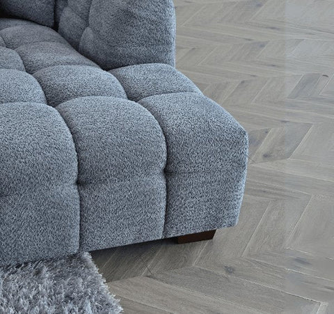 Aluxo Tribeca Corner Group in Iron Boucle Fabric - SOLID FURNITURE LTD