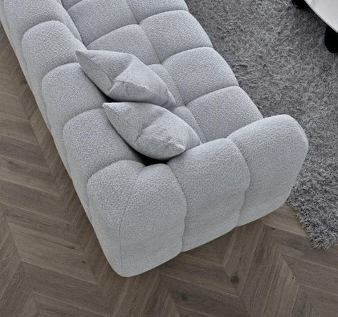 Aluxo Tribeca Corner Group in Pearl Boucle Fabric - SOLID FURNITURE LTD