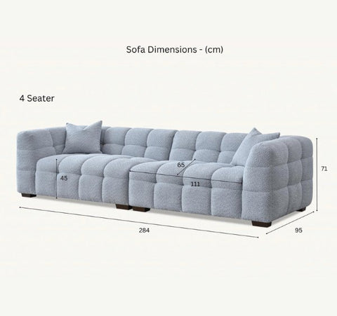 Aluxo Tribeca Sofa Range in Pearl Boucle Fabric - SOLID FURNITURE LTD