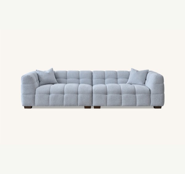Aluxo Tribeca Sofa Range in Pearl Boucle Fabric - SOLID FURNITURE LTD